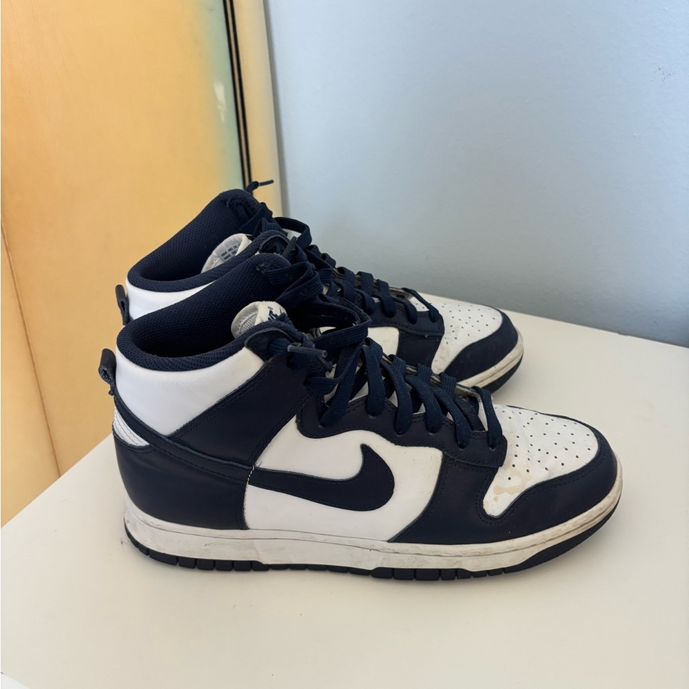 Nike Navy and White High-Top Sneakers